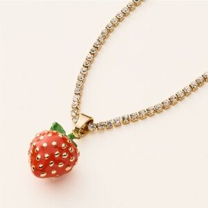 Kate Spade x Target Gold Strawberry Charm Tennis Necklace
